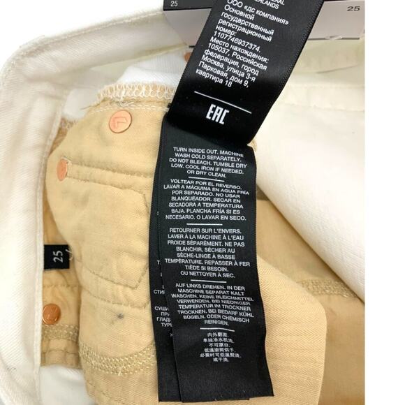 7 for all Mankind High Waist Cropped Straight Jeans White Size 25 NWT $218 MSRP - Picture 7 of 9